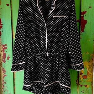 Rare Kate Spade size 8 polka dot romper, black and white,Dream a Little Dream,